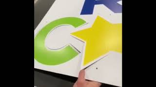 Router cutting signs into shapes [upl. by Nylirak]