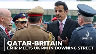 QatarBritain state visit Emir meets UK PM in downing street [upl. by Trinette]