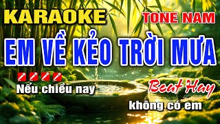 Karaoke Em Về Kẻo Trời Mưa Nhạc Sống Tone Nam Dễ Hát I Karaoke Lâm Hiền [upl. by Autrey999]