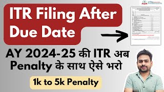 ITR Filing Online 202425 After Due Date  How to File ITR After Due Date  ITR Filing AY 202425 [upl. by Dionysus]