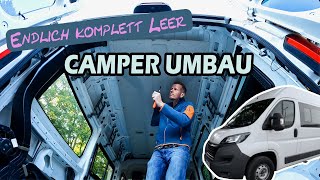 Dachhimmel amp Türverkleidung ausbauen  Camper Umbau Ducato Boxer Jumper 9Sitzer [upl. by Fenelia]