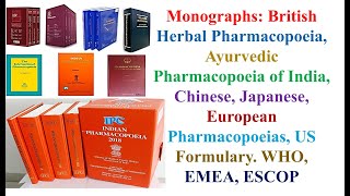 monographs pharmacopoeia indian japnesepharmacy britsh european worldhealthorganization [upl. by Karrie693]