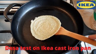 VARDAGEN Frying pan cast iron pan test Dosa test [upl. by Esinev]