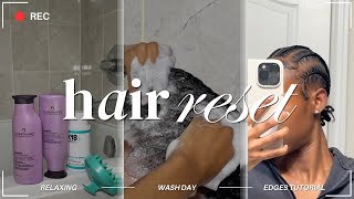 HAIR RESET detailed Wash Day Routine for Growth amp Damage How to Braid amp Style Natural Hair [upl. by Aalst]