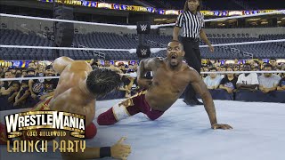 The Street Profits vs Los Lotharios WrestleMania Launch Party Aug 11 2022 [upl. by Palmore]