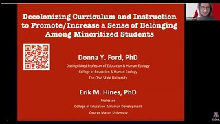 Decolonizing Curriculum and Instruction to PromoteIncrease a Sense of Belonging Among Minoritized [upl. by Naehs]