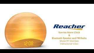 How to Set R72ndGen Sunrise Alarm Clock with Bluetooth Speaker amp FM Radio [upl. by Janene]