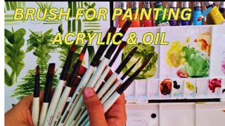 Painting Brushes 🖌️ Types amp Techniques  Acrylic painting  oil Painting [upl. by Cassell]