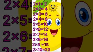 Table of 2  learn tables  multiplication table tableof2 shorts shortfeed kidssong learning [upl. by Ailad899]