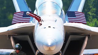 US Navy FA18EF Super Hornet Squadron VFA106 Gladiators  Naval Air Station Oceana VA 4K UHD [upl. by Tice685]