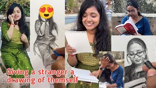 Drawing strangers in India very realistically  MUST SEE REACTIONS drawing Prank with Stranger [upl. by Itisahc]