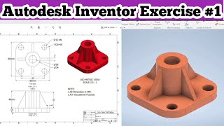 Autodesk Inventor Tutorial Exercise 1  Autodesk Inventor For Beginners [upl. by Itoyj]