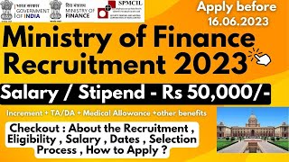 Ministry of Finance Recruitment 2023  Salary upto Rs 50000  Government Jobs 2023 [upl. by Elvis]