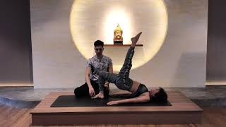 Knee and leg pain yoga  Sciatica therapy practice with Master Ajay [upl. by Poland397]