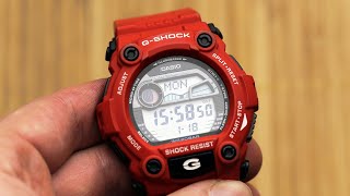 Casio GShock G7900 red  watch showcase daily shots on person third person wide angle view [upl. by Tripp]