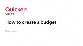 Quicken Classic for Windows  How to create a budget [upl. by Hasile]