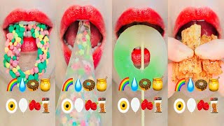 ASMR EMOJI FOOD water chinese snack jelly kohakuto honey jelly bubble gum mukbang eating sounds [upl. by Animlehliw]