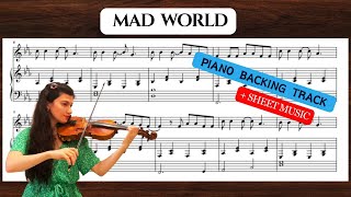 quotMad Worldquot Gary JulesTears For Fears  Piano backing track for violin [upl. by Nixie]