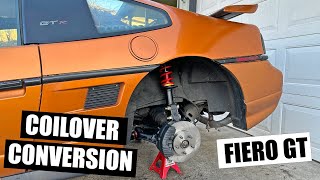 Upgrading My Fiero GTs Handling Coilover Conversion Install [upl. by Zeiger]