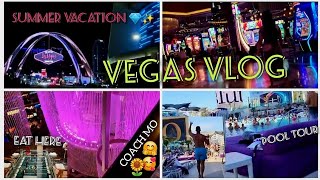 VEGAS VLOG JUNE DAY 3 Part 2 COSMOPOLITAN POOL TOUR • SECRET PIZZA • COACH MO amp ERNIE [upl. by Schechinger]