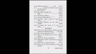 HSBTE Diploma 5th Semester Electrical Engineering Sample Paper of PLC amp Microcontroller [upl. by Roland]