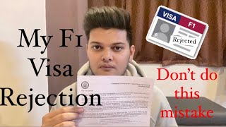 My F1 Visa Rejection Experience  Don’t do this mistake  usavisa f1visainterview interview visa [upl. by Ledoux]