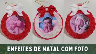 Enfeites de natal com foto feito em EVA  Deixe sua árvore ainda mais linda diy [upl. by Eivi77]