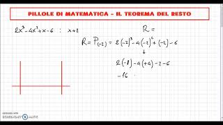 Pillole di Matematica  Il teorema del resto [upl. by Annahsat]