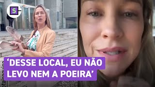 Luana Piovani protesta após sair de audiência contra Pedro Scooby [upl. by Eiruam145]