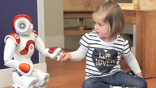 Social robot helps teaching toddlers a second language [upl. by Nytsirc]