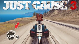 1000 KMH vs TRAIN Just Cause 3 Experience [upl. by Aecila]