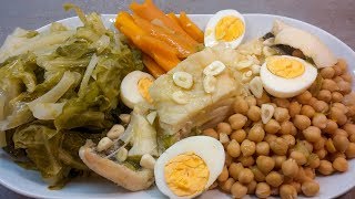 Receita de bacalhau cozido com penca e grão de bico by necasdevaladares [upl. by Elleinwad]