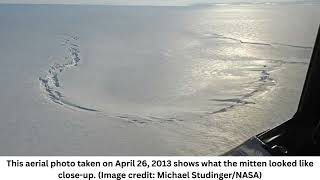 Earth from space Ghostly figure emerges in Greenland ice after underground lake collapses [upl. by Loraine]