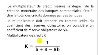 Économie monétaire S3 partie 12 quot le multiplicateur de crédit quot [upl. by Lucchesi577]