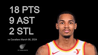 Dejounte Murray 18 pts 9 ast 2 stl vs Cavaliers  March 06 2024 [upl. by Terriss]