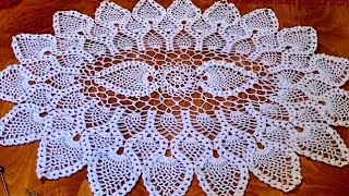 tapete ovalado de piñas a crochet tutorial completo [upl. by Nahsin357]