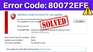 Windows 7 Update Error 80072efe  Error Code 80072EFE Problem Fixed  Solved [upl. by Inahc]