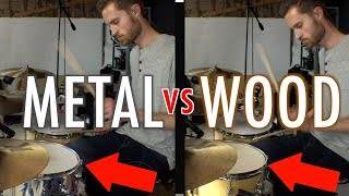 Is a Metal Snare LOUDER than a Wood Snare [upl. by Aihsinyt]