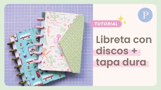 Tutorial libreta con discos  tapa dura 📒 Encuadernación básica  Proyecto lindo y funcional ✏️ [upl. by Enoved466]