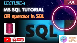 OR Operator in SQL  MS Sql Tutorial for beginners  For Data Analytics sql databaseviral [upl. by Kelton]