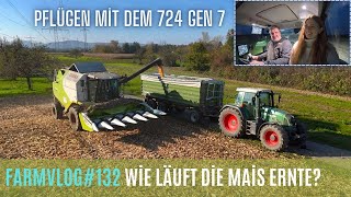 FarmVlog132 Packt der 724 den Pflug Weiter im Mais [upl. by Gorges795]