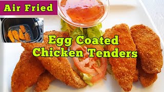 Air fry Breaded Chicken Tenders Recipe Chicken Tenders Egg Coated Tasty Air fry Chicken Strips [upl. by Aissatsan]