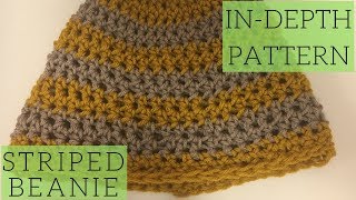 How to Crochet for Beginners Striped Beanie [upl. by Fabio]