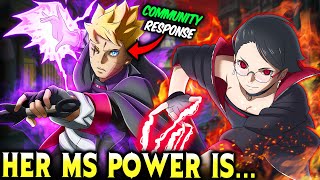 Saradas TWO Mangekyou Sharingan Powers Are BUSTED  Naruto Explained Commuity Response [upl. by Edan871]