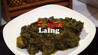 Laing  Laing Recipe  How to Cook  Laing with Dried Gabi or Taro Leaves  Bicol Cuisine [upl. by Neelia553]