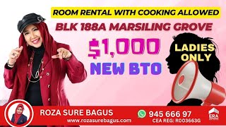 2 rooms for rental new BTO HDB flat in Woodlands Blk 188A Marsiling Road by Roza Sure Bagus [upl. by Ayna]