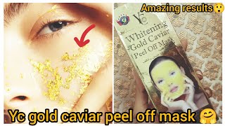 yc whiteining gold caviar peel of mask review💯wow beauty with urwa [upl. by Anthe]