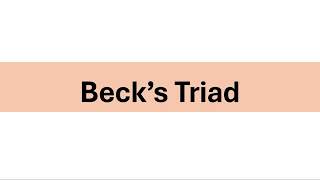 Becks Triad for Cardiac Tamponade Key Signs You Need to Know [upl. by Venezia]