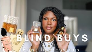 BLIND BUY PERFUME HAUL FIRST IMPRESSIONS OF TRENDING SCENTS HONEST REVIEW amp REACTIONS [upl. by Aldos]