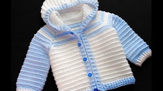 HOW TO CROCHET Cardigan sweater for boys and girls up to 5 yrs quotJamesquot Hoodie Pattern [upl. by Solhcin]